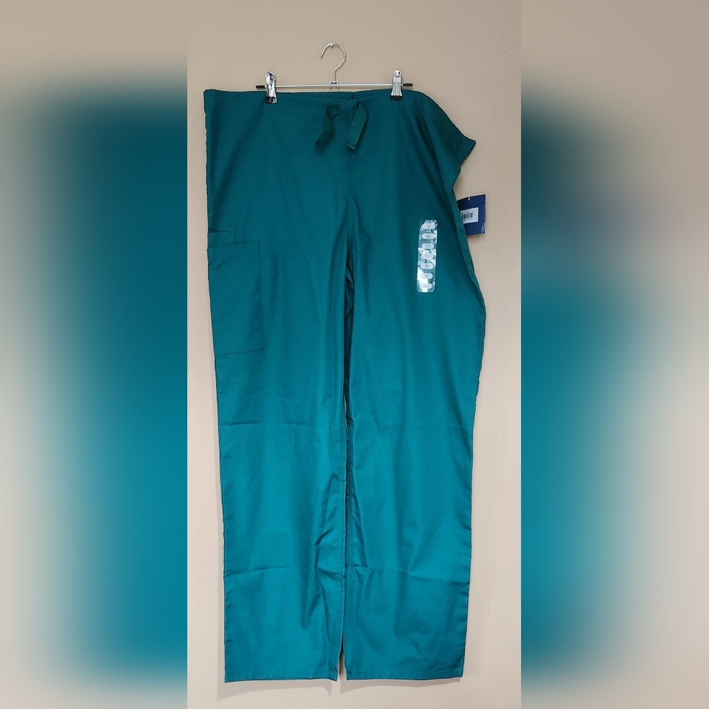 NWT Authentic Cherokee Workwear Drawstring Unisex Fit Green Cargo Pants Size M